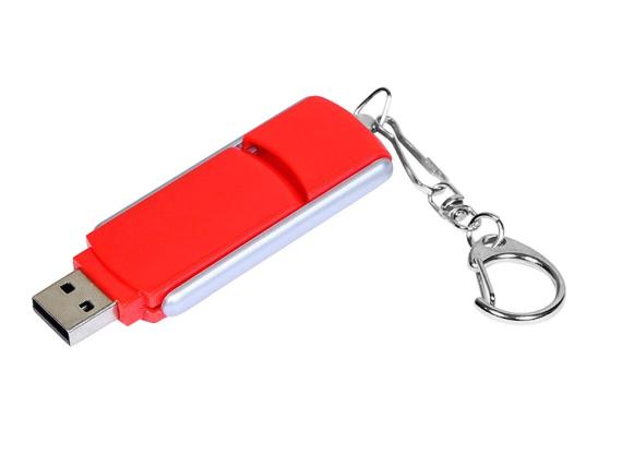 USB 2.0- флешка промо на 64 Гб с прямоугольной формы с выдвижным механизмом