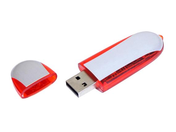 USB 2.0- флешка промо на 16 Гб овальной формы