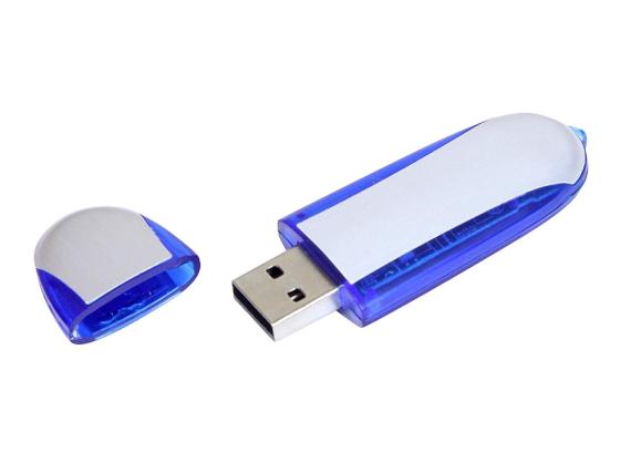 USB 2.0- флешка промо на 32 Гб овальной формы