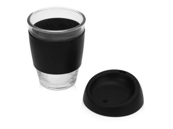 Стеклянный стакан с силиконовой крышкой и манжетой «Monday»
