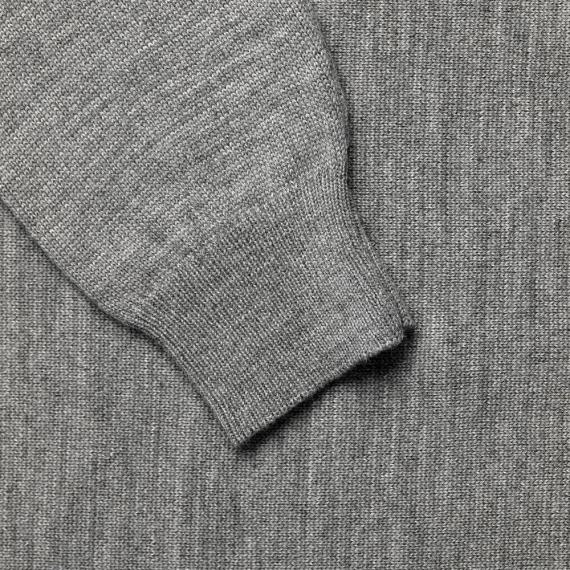 Джемпер Stitch с контрастной отделкой, серый с бордовым, размер XL