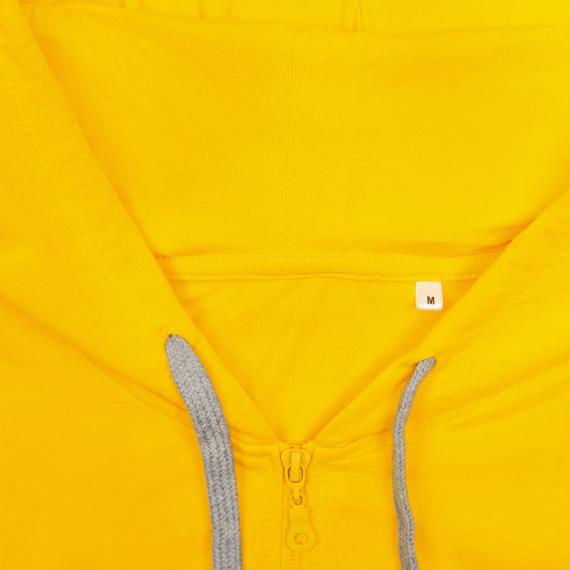 Толстовка на молнии с капюшоном Unit Siverga желтая, размер XXL