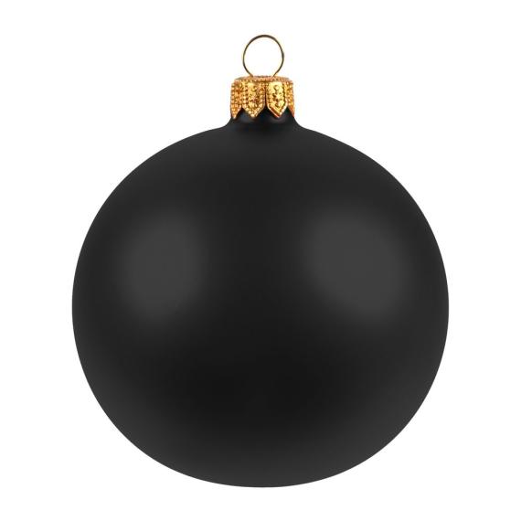 Елочный шар Gala Matt в коробке, черный, 8,5 см