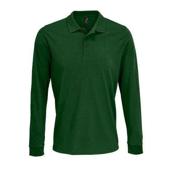 Рубашка поло с длинным рукавом Prime LSL, темно-зеленая, размер M