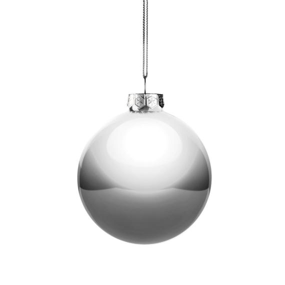 Елочный шар Finery Gloss, 8 см, глянцевый серебристый