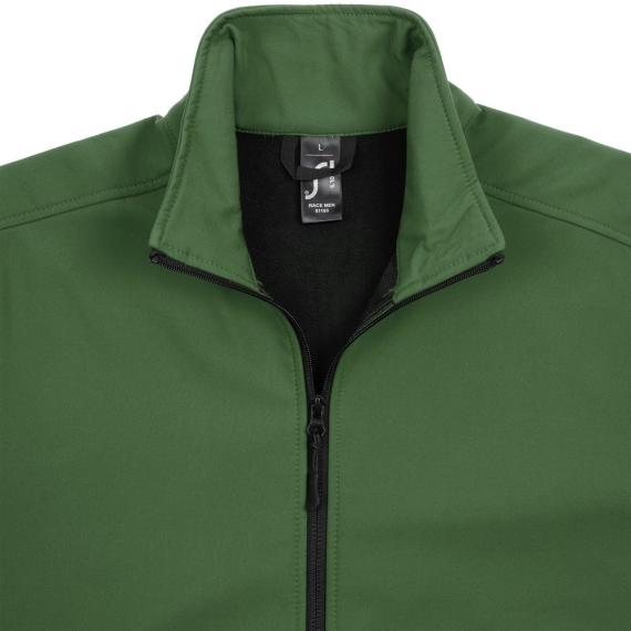 Куртка софтшелл мужская Race Men, темно-зеленая, размер M