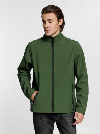 Куртка софтшелл мужская Race Men, темно-зеленая, размер XL