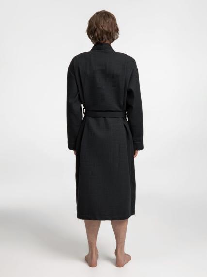 Халат вафельный Kimono, черный, размер XL/XXL