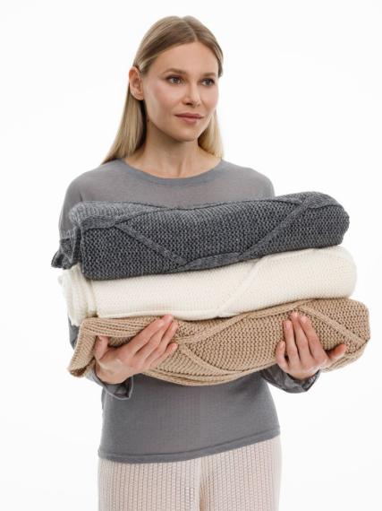 Плед Curve Verve, молочно-белый