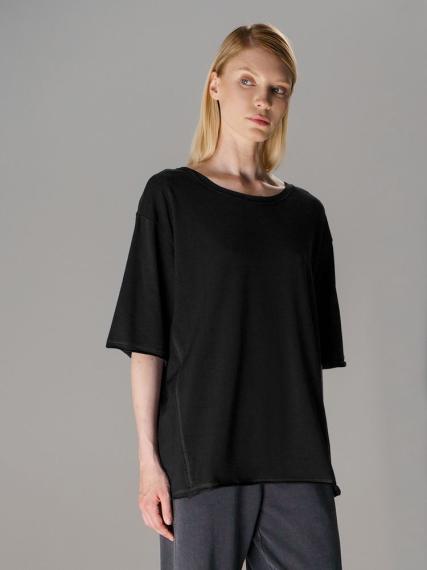 Футболка оверсайз унисекс Vozduh, черная, размер XS/S
