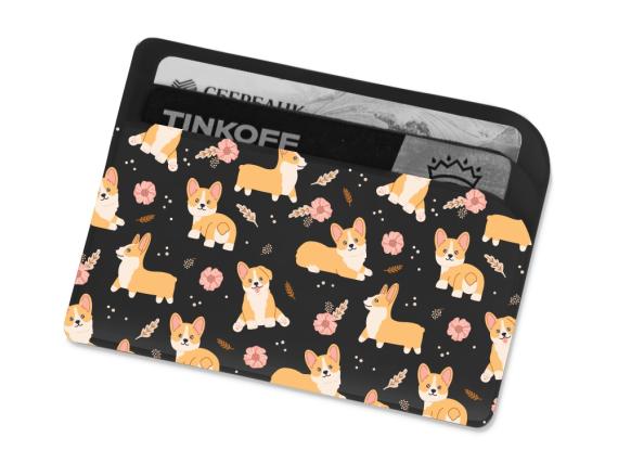 Картхолдер для 3-х карт с возможностью полноцветной печати, софт-тач