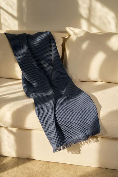 Плед вафельный Elenglect, темно-серый