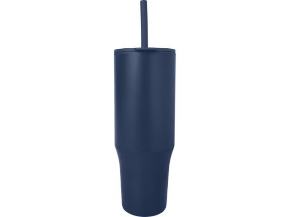 Герметичная термокружка «Brady» с силиконовой трубочкой, переработанная сталь, 900 мл