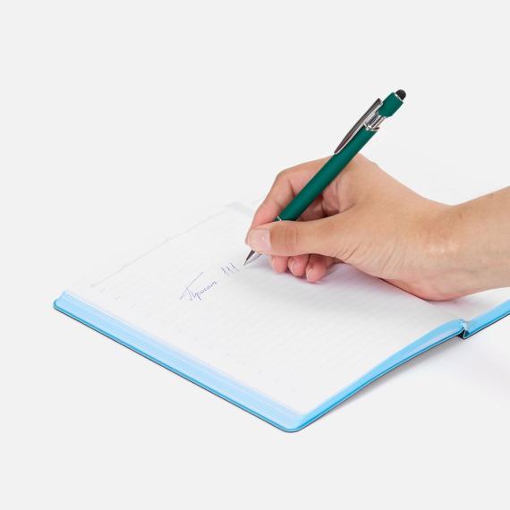 Ручка шариковая Pointer Soft Touch со стилусом, зеленая