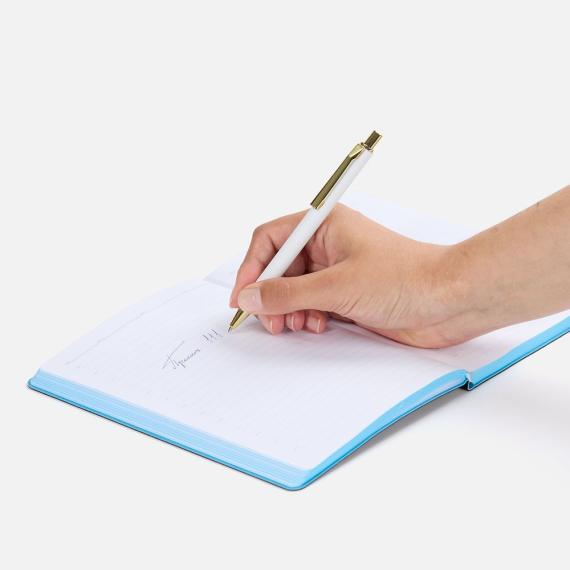 Ручка шариковая Lobby Soft Touch Gold, белая