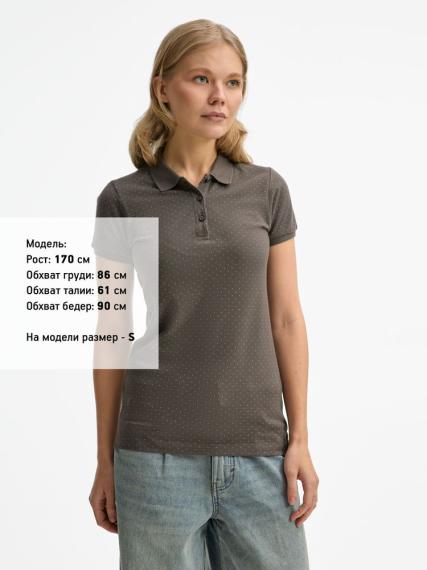 Рубашка поло женская Brandy Women темно-серый с белым, размер L