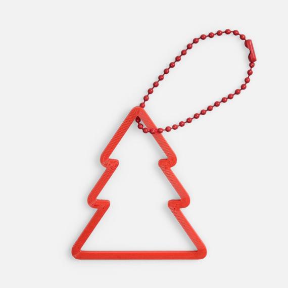 Подвеска «Елочка», 3D-печать, красная