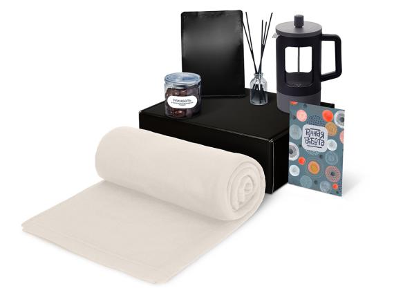 Подарочный набор «Re:y. Vive» с пледом, френч-прессом и кофе