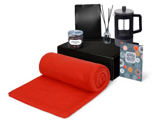 Подарочный набор «Re:y. Vive» с пледом, френч-прессом и кофе