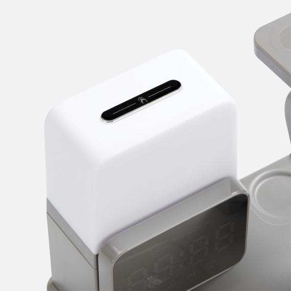 Зарядная станция с электронными часами и подсветкой Large Charge ver.3, серая