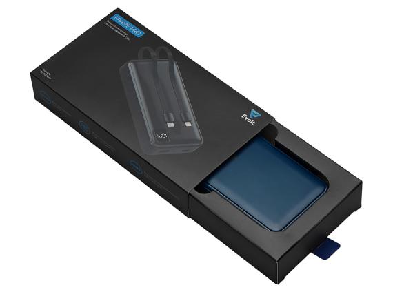 Внешний аккумулятор со встроенными кабелями «Фрэйм Про», быстрая зарядка, 20000мач