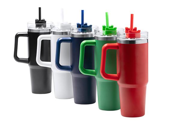 Термокружка «Крэнстон» с трубочкой и поворотной крышкой, 850 мл