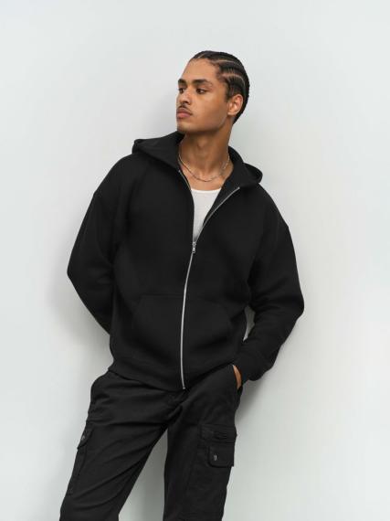 Толстовка унисекс на молнии Jelo, черная, размер S