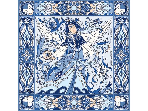 Платок «Царевна-Лебедь» 100% шелк