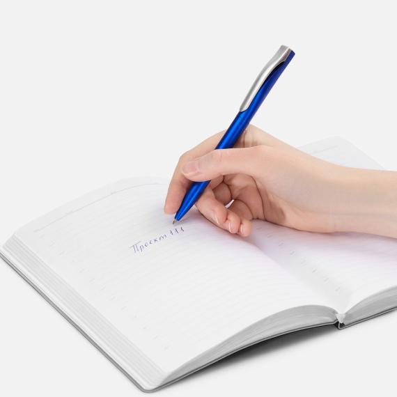 Ручка шариковая Pin Silver, синий металлик