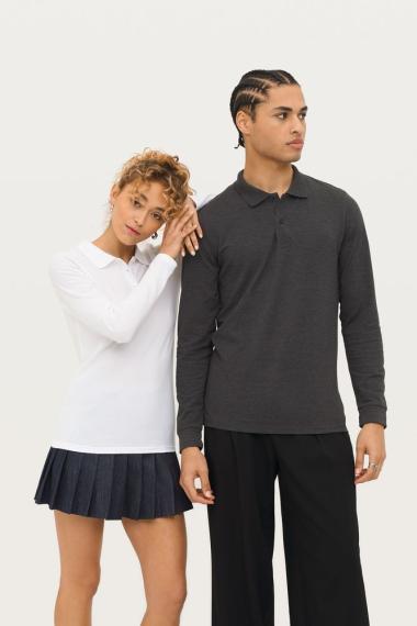 Рубашка поло мужская с длинным рукавом Perfect LSL Men белая, размер 3XL