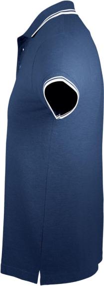 Рубашка поло мужская Pasadena Men 200 с контрастной отделкой темно-синяя с белым, размер M